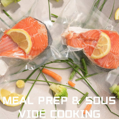 Vacuum Sealer Bags by [Brand Name] - Heavy Duty BPA-Free Rolls | 2-Pack, 8" x 16.4" for Sous Vide Cooking