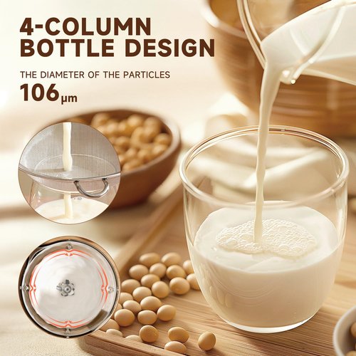 Bovoey Nut Milk Maker,8 in 1 New Upgrade Soy Milk Maker Automatic for Almond,Oat,Plant-Based Milk and Non-Dairy Beverages,42oz Almond Milk Maker Machine with Delay Start/Self Clean/Boil Water