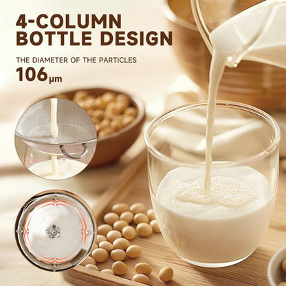 Bovoey Nut Milk Maker,8 in 1 New Upgrade Soy Milk Maker Automatic for Almond,Oat,Plant-Based Milk and Non-Dairy Beverages,42oz Almond Milk Maker Machine with Delay Start/Self Clean/Boil Water