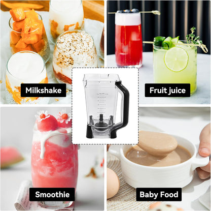 Ninja Blender Replacement Pitcher - 72 oz XL with New Model Top Lid & Handle Extension