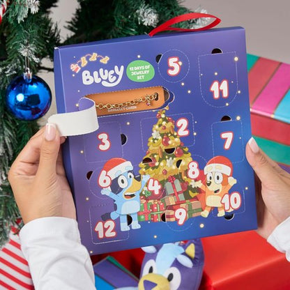 Bluey Jewelry Advent Gift Set - 12-Piece Necklace, Bracelet & Charms for Christmas Fun