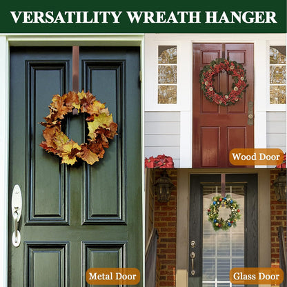 ZMCINER Wreath Hanger - Adjustable 15-25 Inch Hook for Front Door | 20 lbs Capacity, Bronze Finish