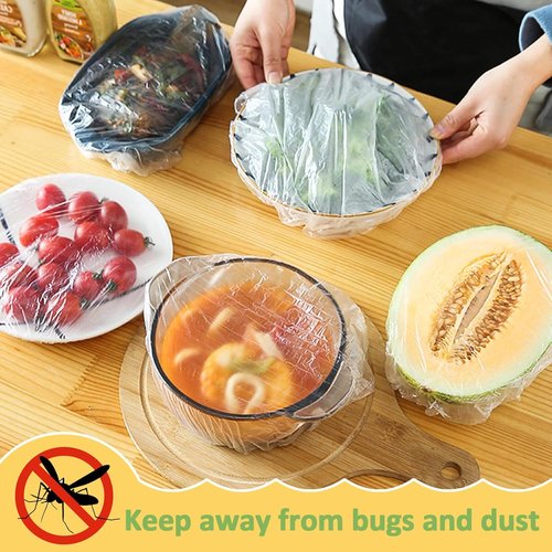 MAQIHAN 100 Extra Large Bowl Covers - Reusable Elastic Plastic Wrap for Sourdough Baking & Food Storage