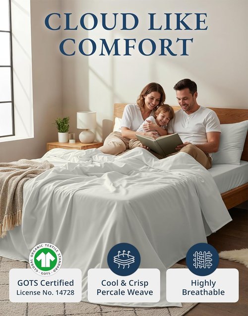 LANE LINEN Twin Bed Sheets Set - 100% Organic Cotton, Hotel Quality, Deep Pockets - Glacier Grey