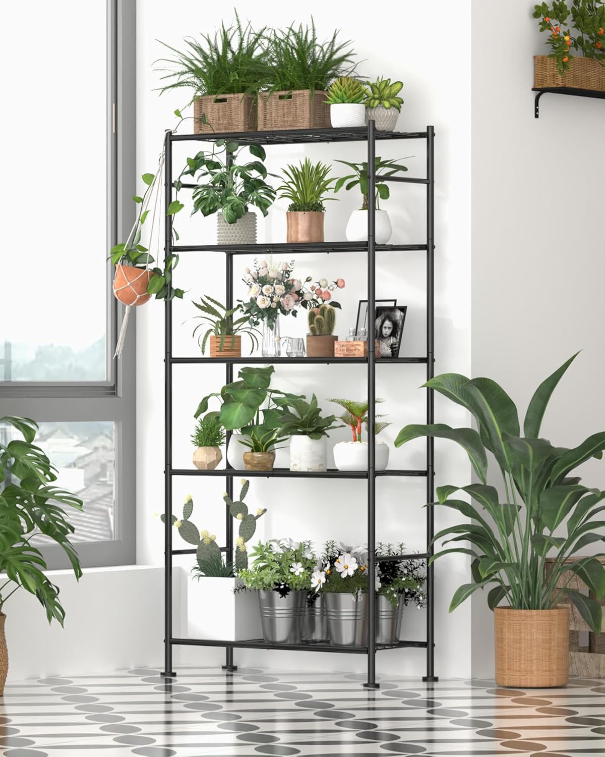 Sakugi Storage Shelves - Heavy Duty 5-Tier Shelf Organizer for Garage, Kitchen & Pantry | 33"W x 12.6"D x 72"H, Black