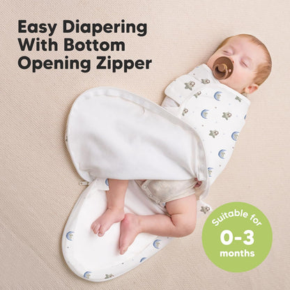 Skiennix Baby Swaddle Sleep Sacks - Soft & Durable 3-Pack for Newborns 0-3 Months | Easy Diaper Change