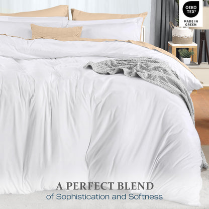 Utopia Bedding Duvet Cover King Size - 3 Piece with Zipper Closure - 1 Comforter Cover 104X90 Inches & 2 Pillow Shams 20X36 Inches (White) Comforter Not Included