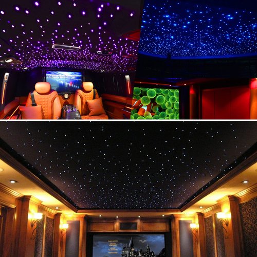 CHINLY Twinkle 150pcs 6.5ft 0.03in Starlight Headliner Fiber Optic Lights kit, Music Mode Bluetooth APP Control Remote, RGBW Star roof Lights for Star Headliner/Home Theater/Pool Ceiling