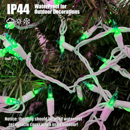 HISHINY Green Christmas Lights - 100 Count String Lights for Indoor/Outdoor Decor | UL Certified, 21 Feet
