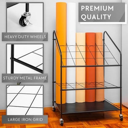 Blueprint Holder Storage Organizer - 20-Compartment Rack for Posters, Maps & Papers
