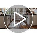 Christmas Kitchen Rugs Set - Blue White Chinoiserie Holiday Mats, 3-Piece