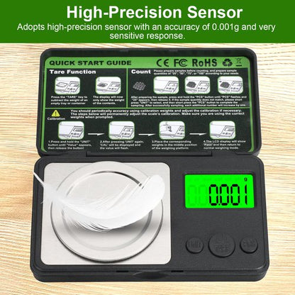 0.001g/50g Digital Milligram Scale, Muaket Portable Micro Scales with Display, High Precision Laboratory Scale for Powder, Medicine, Reloading, Mg Scale 6 Units, Tare, Cal Weight Included