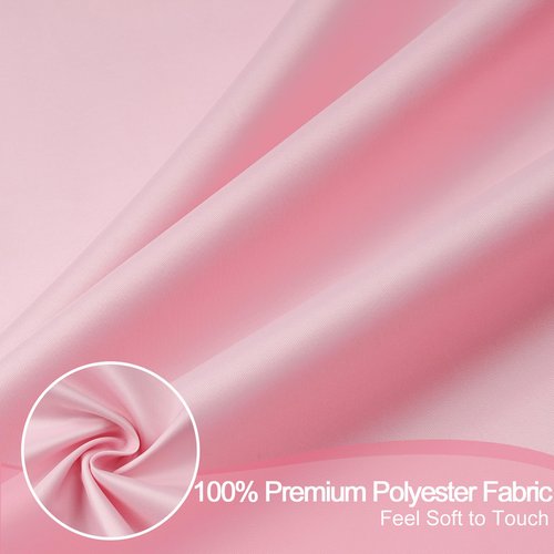AooHome Extra Long 72x78 inch Shower Liner, Fabric Solid Color Shower Curtain Liner with Hooks, Weighted Hem, Water Repellent, Pink