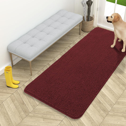 OLANLY Dog Door Mat - Absorbent Non-Slip Washable Doormat for Muddy Paws | 54x24, Caramel Russet