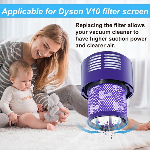 Dyson Vacuum Filter Replacement Parts - Compatible with V10 Series | 4-Pack for Enhanced Cleaning