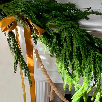 Skiennix Christmas Garland - 6 Ft Norfolk Pine - Rustic Artificial Greenery Decor for Indoor/Outdoor Use