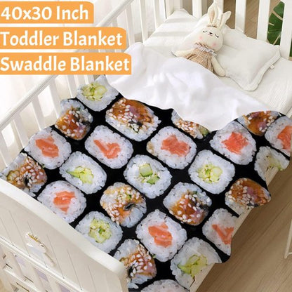 Darani Food Sushi Blanket Super Soft Funny Throw Blanket Warm and Lightweight Soft Flannel Blankets 80x60 Large for Adult Bed Blanket