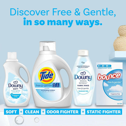 Tide Free & Gentle Liquid Laundry Detergent - 64 Loads | 84 Fl Oz for Sensitive Skin Cleaning