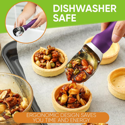 Spring Chef Ice Cream Scoop - Professional Heavy Duty Scooper with Soft Grip Handle | Purple