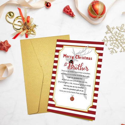 Chenive | Merry Christmas Card for Brothers - Heartfelt Holiday Greeting Card Gift