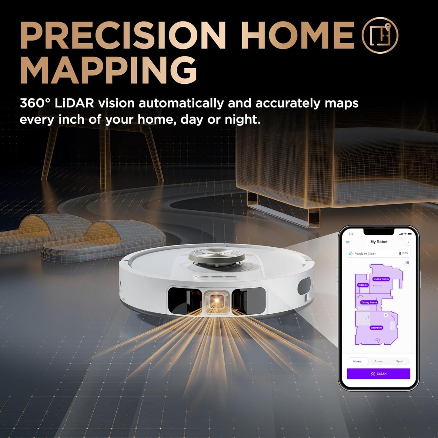Shark PowerDetect 2-in-1 Robot Vacuum & Mop - Powerful Suction for Carpets & Hard Floors | Self-Empty Base | White | AV2800ZE