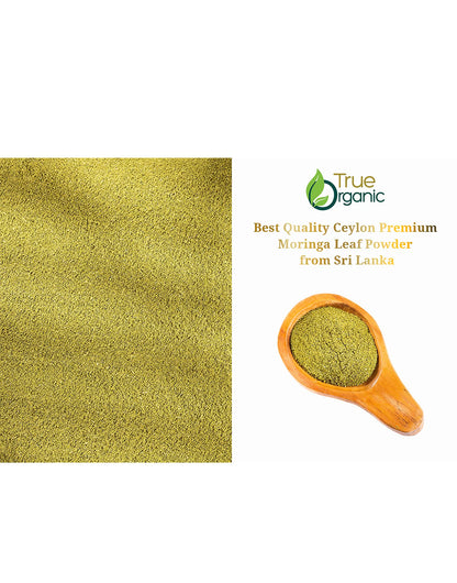 True Organic Moringa Leaf Powder 16 oz - USDA Certified, Pure Ceylon Premium Quality ( 1 Pound )