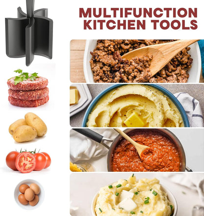 Skiennix Meat Chopper - Versatile Meat Tenderizer Tool for Effortless Cooking | Black Finish
