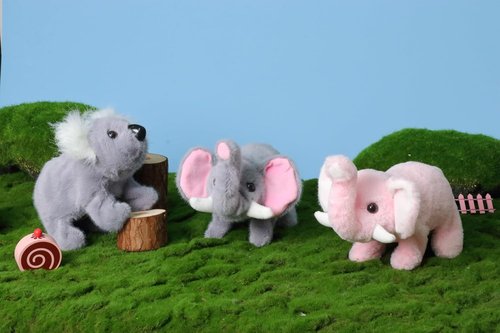 Hopearl Interactive Crawling Elephant Plush Toy - Animated Gift for Toddlers | Pink, 8-Inch