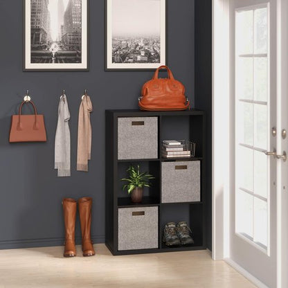 ClosetMaid 6-Cube Storage Shelf Organizer - Versatile Wood Bookshelf in Black Finish, Easy Assembly