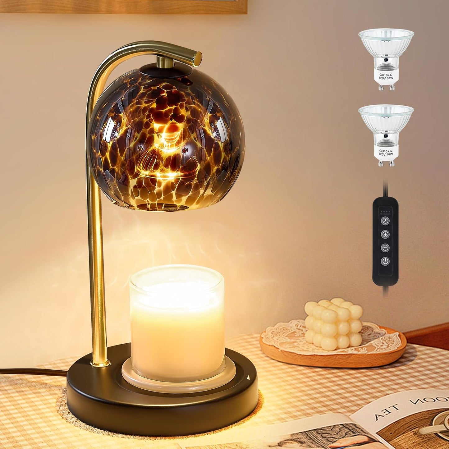 Skiennix Candle Warmer Lamp - Dimmable Scented Wax Melt Warmer with Timer | Perfect Christmas & Birthday Gift for Mom