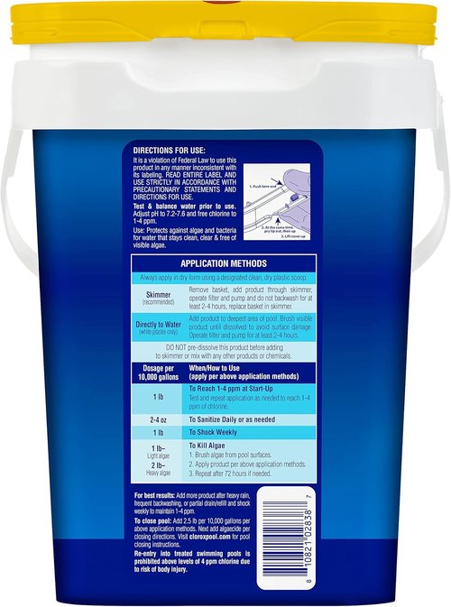 Clorox Pool&Spa Chlorinating Granules - All-in-One XtraBlue Formula, Kills Bacteria & Stops Algae, 6 lbs