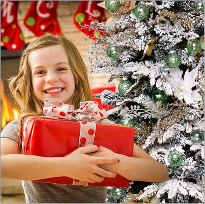 Skiennix Christmas Ornaments Set - 30pcs Shatterproof Green & Clear Baubles for Holiday Decor