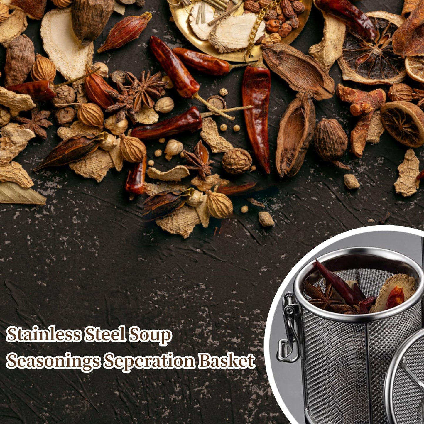 Spice Seasoning Strainer Stainless Steel Tea Strainer Soup Seasonings Seperation Basket Spice Filter