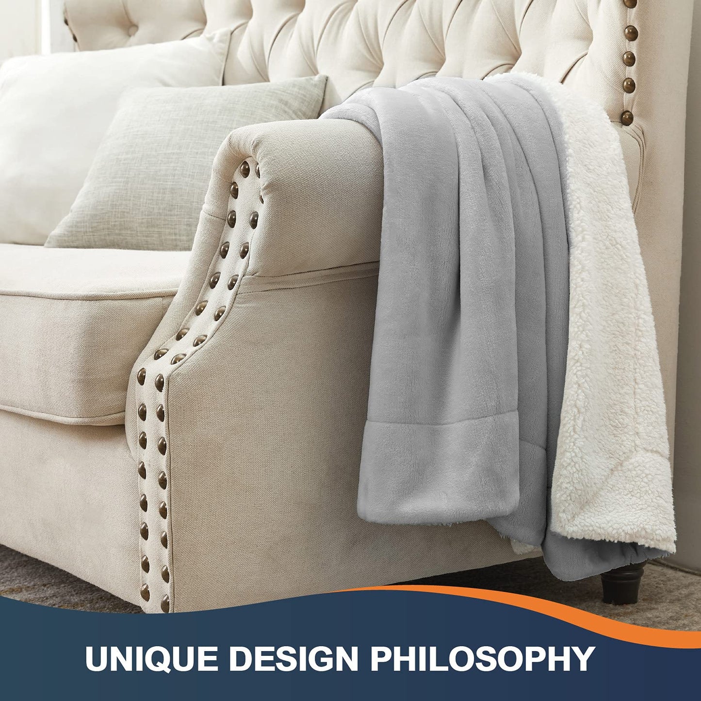 Walensee Sherpa Fleece Blanket (King Size 108”x90” Ash Grey) Plush Throw Fuzzy Super Soft Reversible Microfiber Flannel Blankets for Couch, Bed, Sofa Ultra Luxurious Warm and Cozy for All Seasons