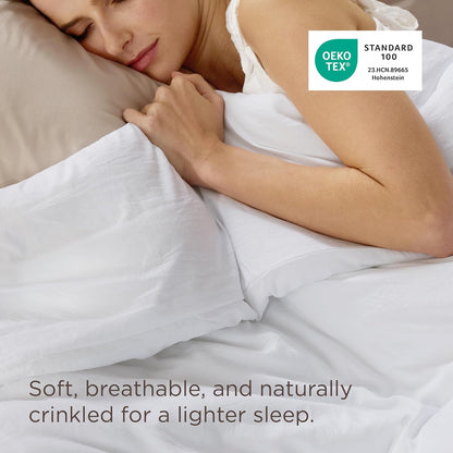 Bedsure Duvet Cover - Extra Soft Prewashed Cotton-Like Polyester, King Size 104x90 Inches, White
