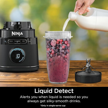 Ninja Blender & Food Processor - All-in-One Kitchen Appliance for Smoothies & Food | 72 oz. Pitcher & (2) 24 oz. To-Go Cups | 1800 Watt | Black | TB301