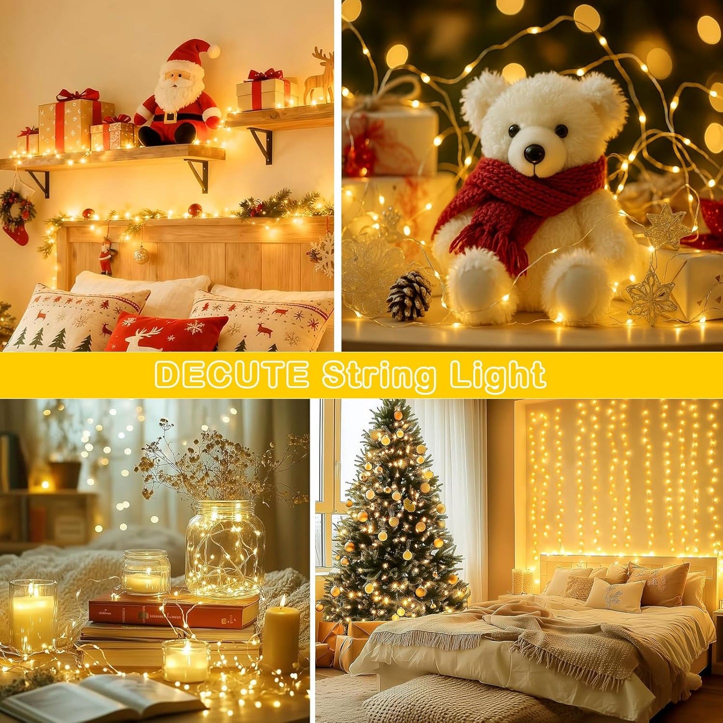 Skiennix 300 LED Fairy Lights - Twinkle String Lights with Remote & Timer | 99ft Warm White Copper Wire Decor