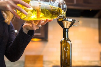 Craft Connections Co Olive Oil & Vinegar Infusion Kit - Book with 40 Recipes, Set of Green Glass Bottles with Dispensers, Mason Jar, Funnel & Strainer, and Thermometer