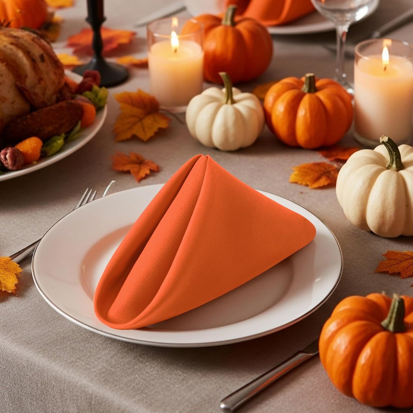 Utopia Home Cloth Napkins - 12 Pack, 17x17 Inches | Vibrant Orange Dinner Napkins for Events & Gatherings