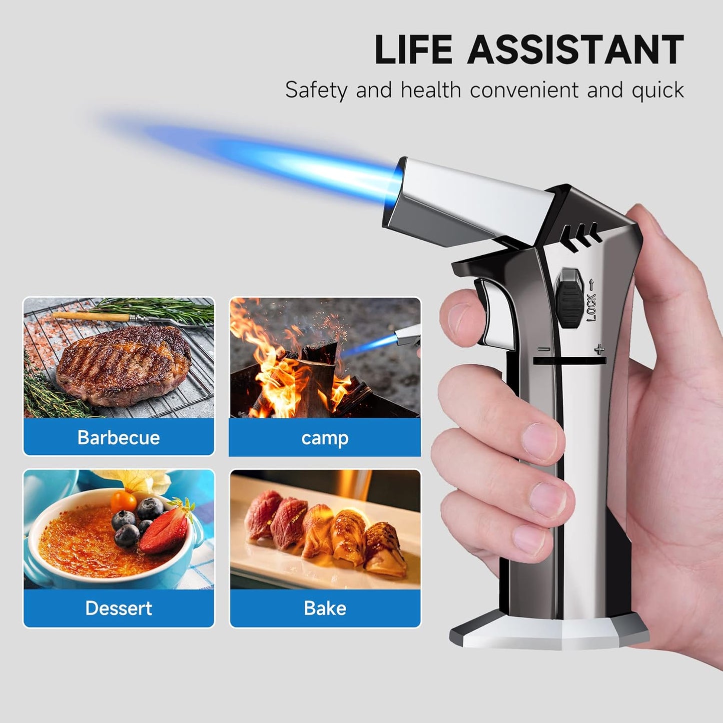 Skiennix Kitchen Torch - Adjustable Flame Culinary Torch for Perfect Cooking | Versatile & Easy to Use