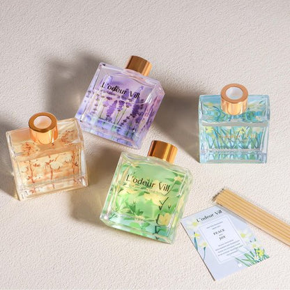 L'odeur Vill Reed Diffuser Set/Fresh Linen/3.38 fl.oz（100ML）/1 Pack with 6 Reed Sticks/Home Fragrance Diffuser, Oil Scent Diffuser for Bathroom Shelf Decor.