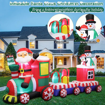 8 FT Christmas Inflatable Train with Santa, Snowman & Gifts — Variation of THIS listing