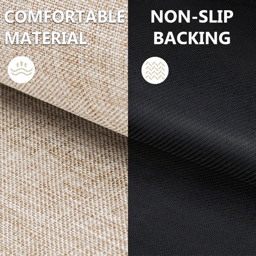 LEKEEPGO Ultra Thin Indoor Door Mat 17"x29", Low-Profile Door Mat Indoor Entrance, Non Slip Rubber Backing Inside Doormat Washable Welcome Front Entryway Dirt Trapper Entry Mat, Khaki