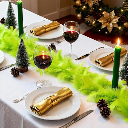 6 Ft Lime Green Pampas Grass Wreath Garland - Christmas Decor (Variation: Lemon Green+6 Ft)