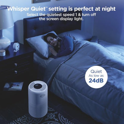 Clorox Turbo Air Purifiers for Home, True HEPA Filter, Quickly Cleans Medium Rooms Up to 1,000 Sq Ft, Reduces 99.9% of Mold, Viruses, Wildfire Smoke, Allergens, Pet Allergies, Dust, Whisper Quiet