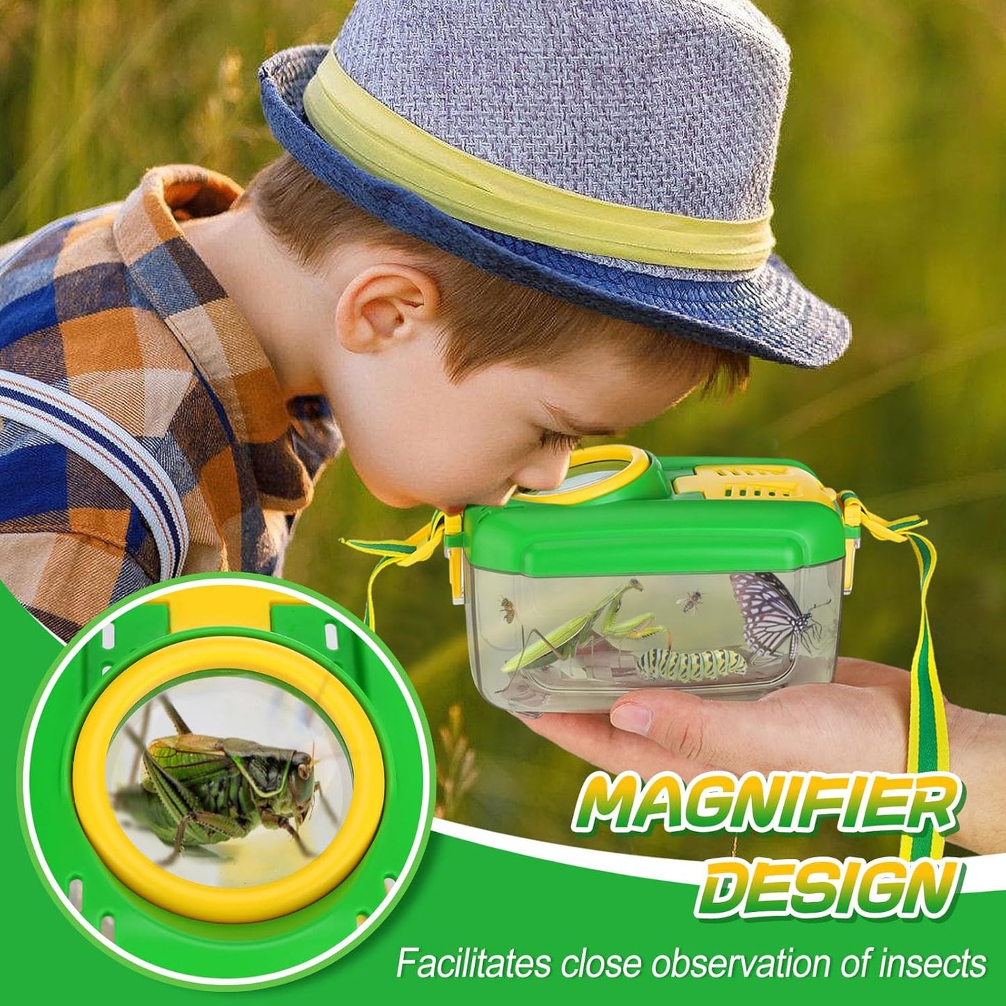 Bug Catcher Kit for Kids by [Brand Name] - Sturdy Insect Collector with Binoculars & Butterfly Net | Outdoor Explorer Set for Ages 3-8
