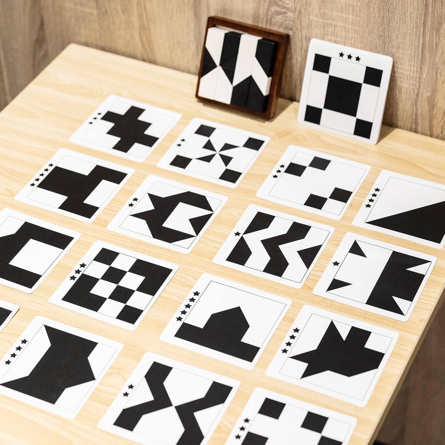 Wooden Hidden Blocks Puzzle Game - 80 Brain Challenges with Solid Wood Box | 3D Logic & Spatial Thinking Toy
