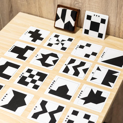 Wooden Hidden Blocks Puzzle Game - 80 Brain Challenges with Solid Wood Box | 3D Logic & Spatial Thinking Toy