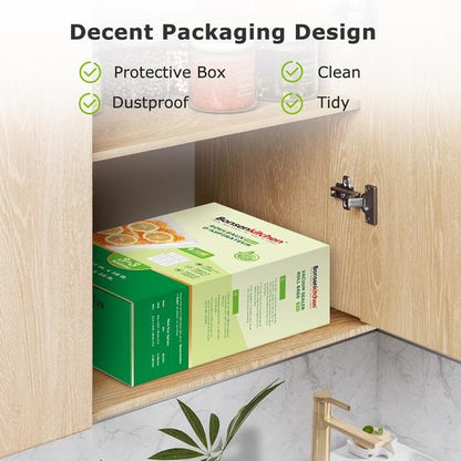 Bonsenkitchen Vacuum Sealer Bags - 3 Rolls 11" x 16' & 3 Rolls 8" x 16' - BPA Free, Commercial Grade, Easy Storage