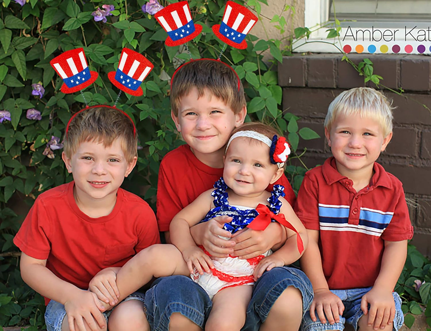 Moon Boat 12PCS Patriotic Headbands - 4th of July Party Accessories in Red, White & Blue